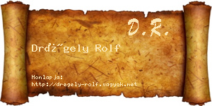 Drégely Rolf névjegykártya